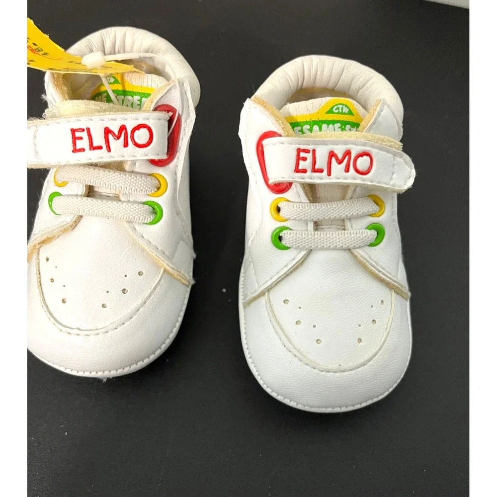 Vintage Henson Sesame Street Baby Shoes Size 1 White Crib Shoes/Soft Bottoms